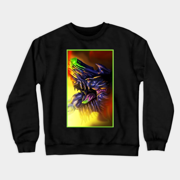 GREEN FIRE Crewneck Sweatshirt by Tejocka